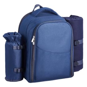 VEVOR Beach Picnic Backpack Bag for 2 Person with Cooler Compartment Navy Blue