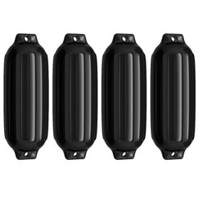 4 Ribbed Marine 27"x8.5" Boat Fender (Black) - 3mm Vinyl, UV/Aging Resistant, Ribbed Anti-Abrasion Design
