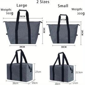 Large Cooling Bag, 5.28gal Foldable Shopping Bag (Color: Gray)